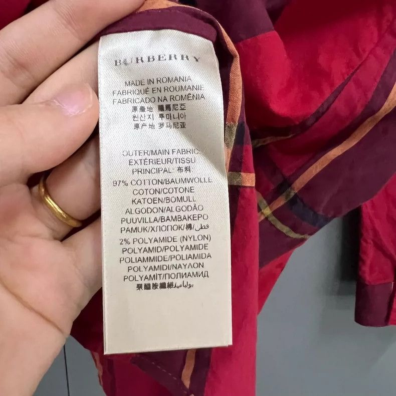 Burberry Red Plaid Long Sleeve Shirt from Burberry Size XS / US 0-2 / IT 36-38 - 5 Thumbnail