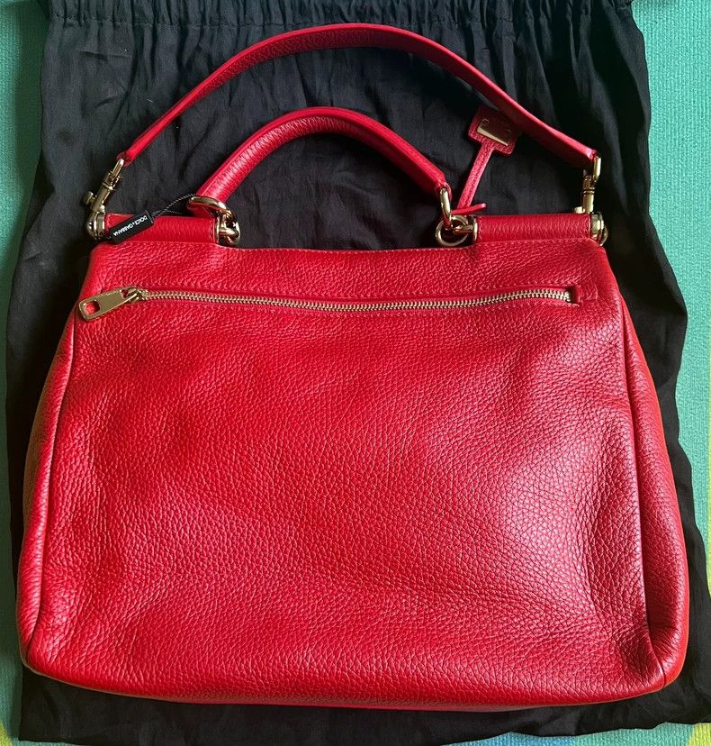 Dolce & Gabbana Dolce & Gabbana Red Leather Handbag Size ONE SIZE - 2 Thumbnail