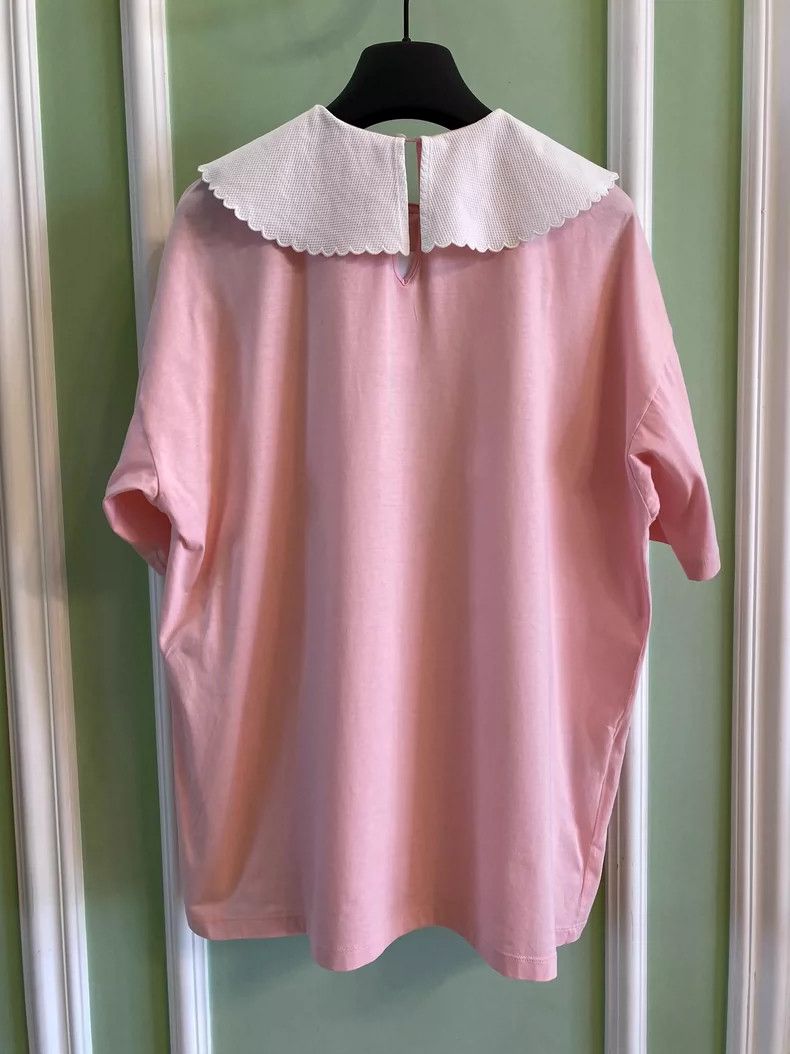 Prada Miumiu Logo Collar Short Sleeve T-Shirt Size M / US 6-8 / IT 42-44 - 3 Thumbnail
