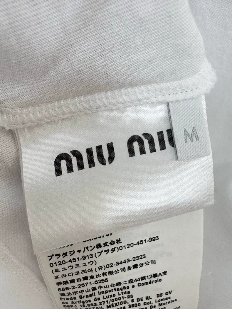 Prada Miumiu Long Sleeve Shirt with Beaded Neckline Size M / US 6-8 / IT 42-44 - 3 Thumbnail