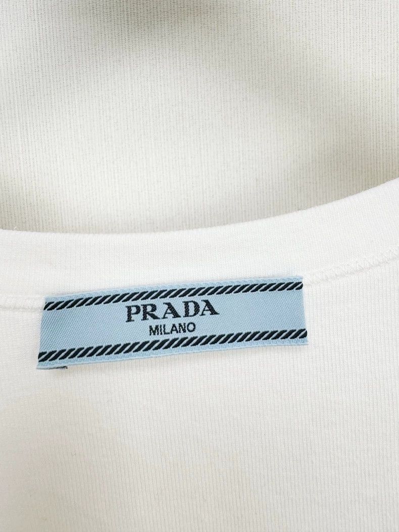Prada White Prada Beaded Tank Top with Crystals Size S / US 4 / IT 40 - 2 Thumbnail