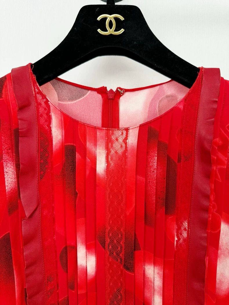 Valentino Valentino Red Patterned Long Sleeve Dress Size S / US 4 / IT 40 - 2 Thumbnail