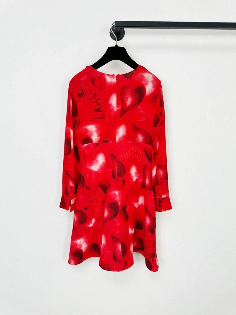 Valentino Valentino Red Patterned Long Sleeve Dress Size S / US 4 / IT 40 - 7 Thumbnail