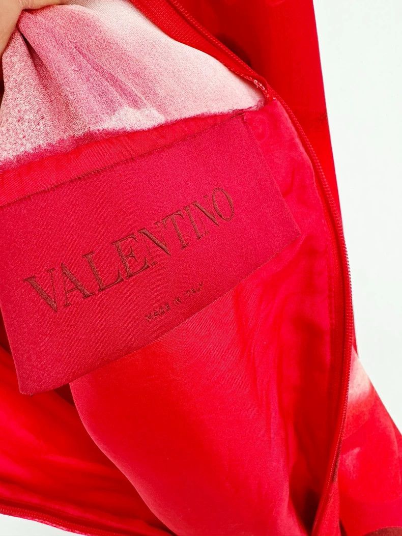 Valentino Valentino Red Patterned Long Sleeve Dress Size S / US 4 / IT 40 - 3 Thumbnail