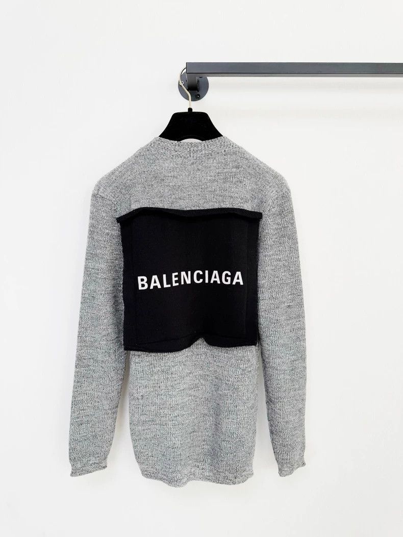 Balenciaga Balenciaga Gray Wool Sweater, Size S Size S / US 4 / IT 40 - 6 Thumbnail