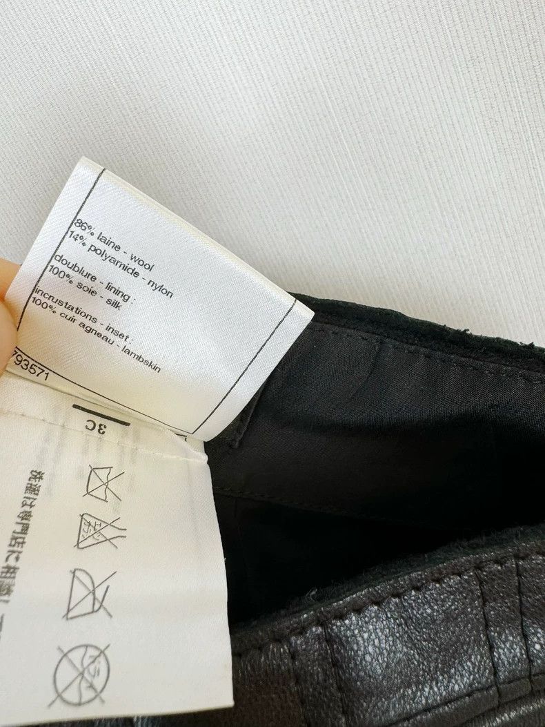 Chanel Chanel Black Skirt with Leather Details Size 38" / US 16 / IT 52 - 4 Thumbnail