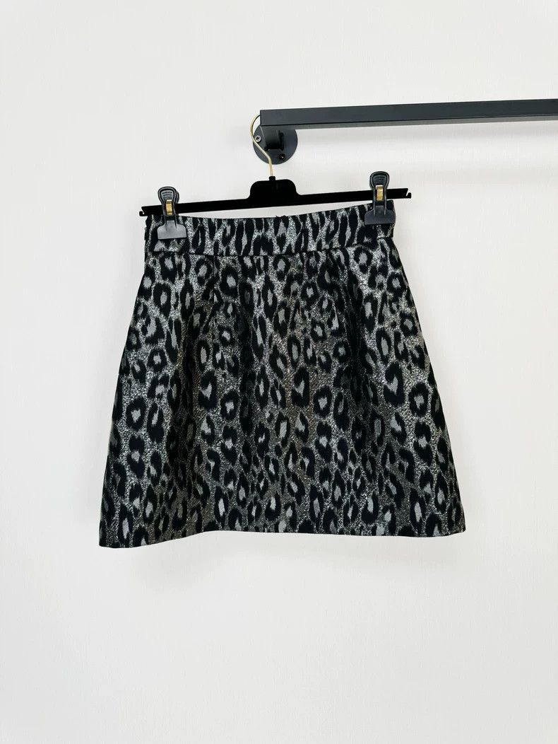 Miu Miu Leopard Print A-Line Skirt