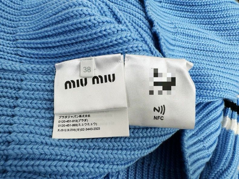 Prada Miu Miu Blue Knit Cardigan, Nearly New Size M / US 6-8 / IT 42-44 - 4 Thumbnail