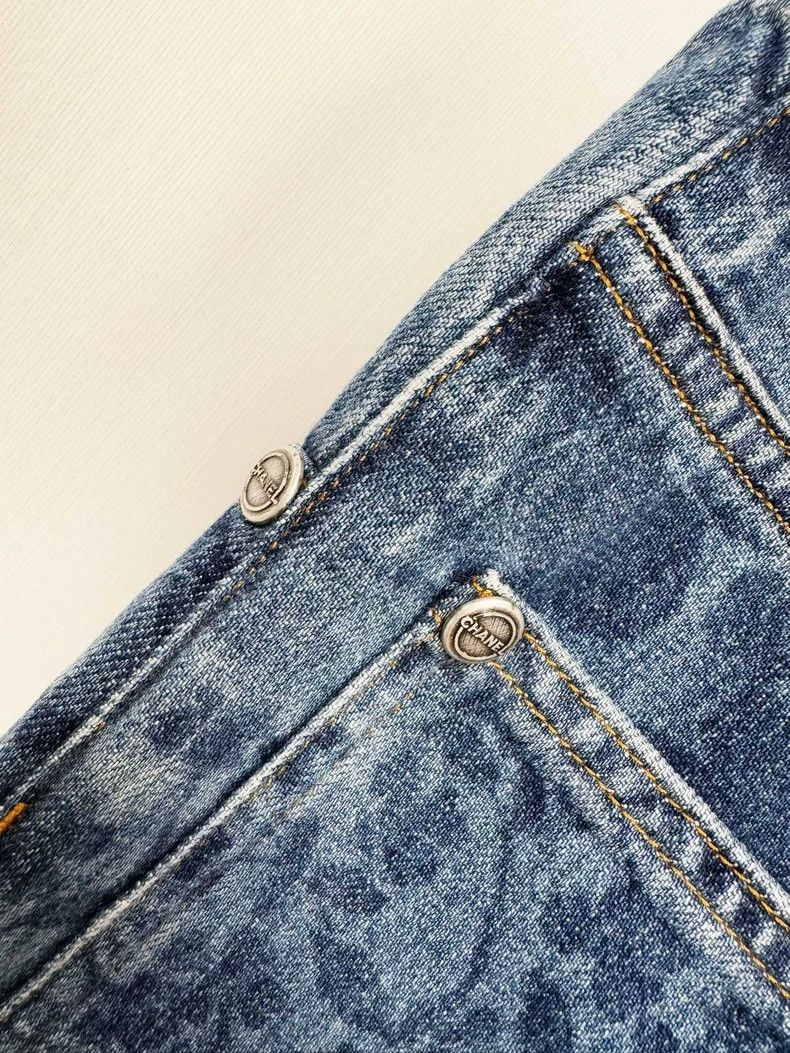 Chanel Chanel Floral Pattern Denim Pants Size 38 Size 38" / US 16 / IT 52 - 6 Thumbnail