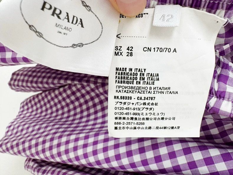 Prada Prada Purple Checkered Shorts, Size 42 Size 42" / US 20 - 4 Thumbnail
