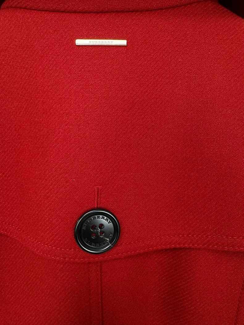 Burberry Burberry Red Wool Coat with Belt Size S / US 4 / IT 40 - 2 Thumbnail