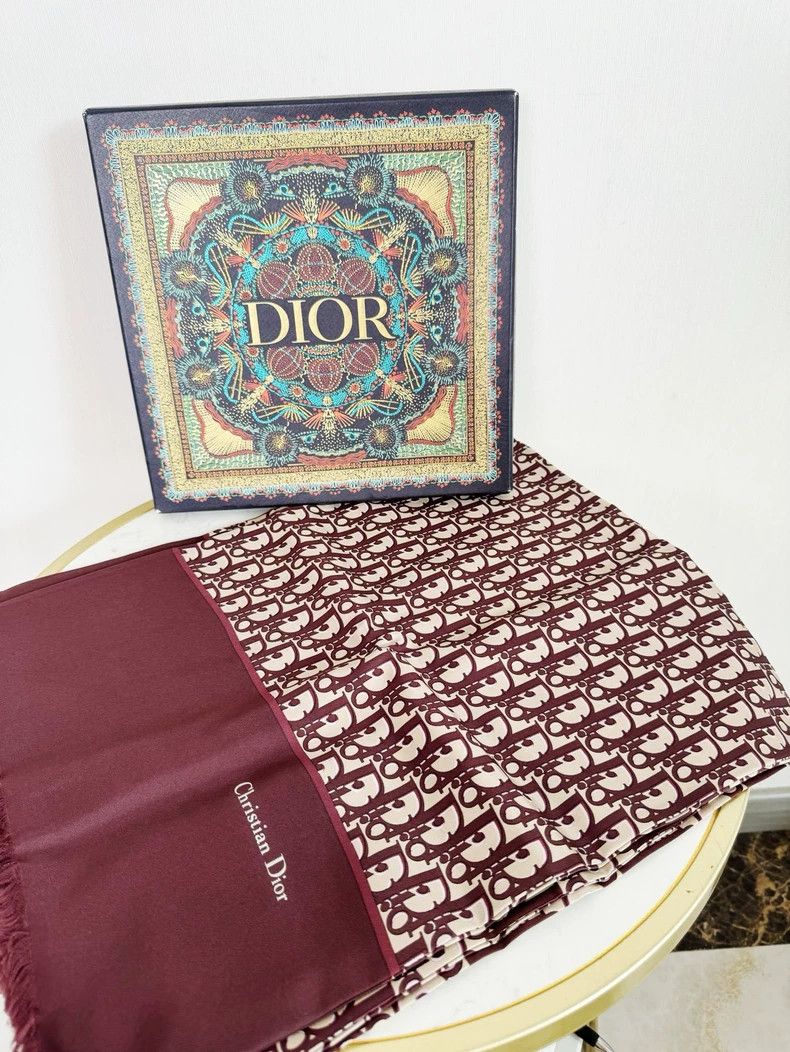 Dior Dior Silk Scarf With Logo Design Size ONE SIZE - 2 Thumbnail