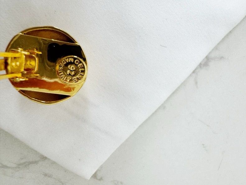 Celine Celine Golden Clip-On Earrings Excellent Condition Size ONE SIZE - 4 Thumbnail