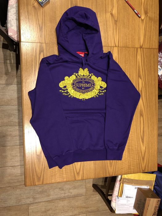 Supreme SUPREME LOVE OR HATE HOODED SWEATSHIRT COLOUR PURPLE SIZE