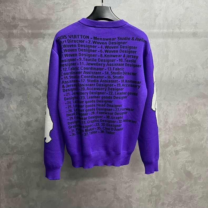 Louis Vuitton Louis Vuitton Purple Cartoon Sweatshirt with Logo - dmc Size US L / EU 52-54 / 3 - 2 Thumbnail