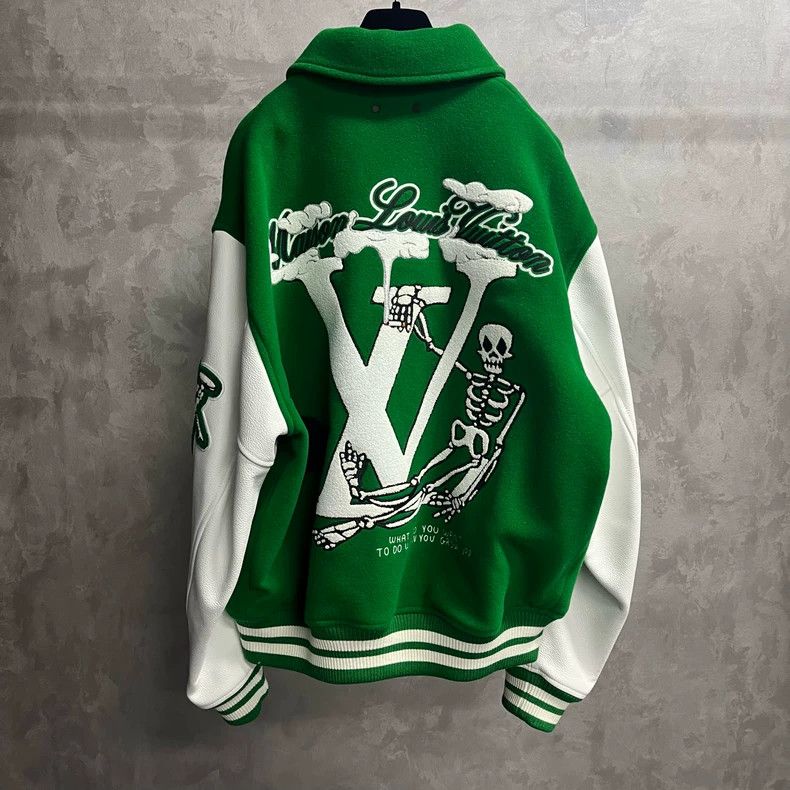 Louis Vuitton Louis Vuitton Green Embroidered Baseball Jacket - dmc Size US XXL / EU 58 / 5 - 5 Thumbnail