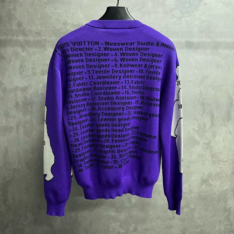 Louis Vuitton Louis Vuitton Purple Cartoon Logo Sweater - dmc Size US S / EU 44-46 / 1 - 7 Thumbnail