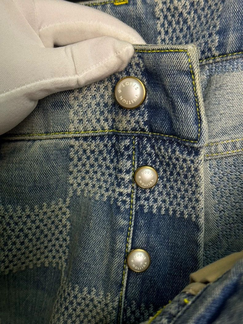 Louis Vuitton Louis Vuitton Blue Check Flared Jeans New - dmc Size US 27 - 6 Thumbnail