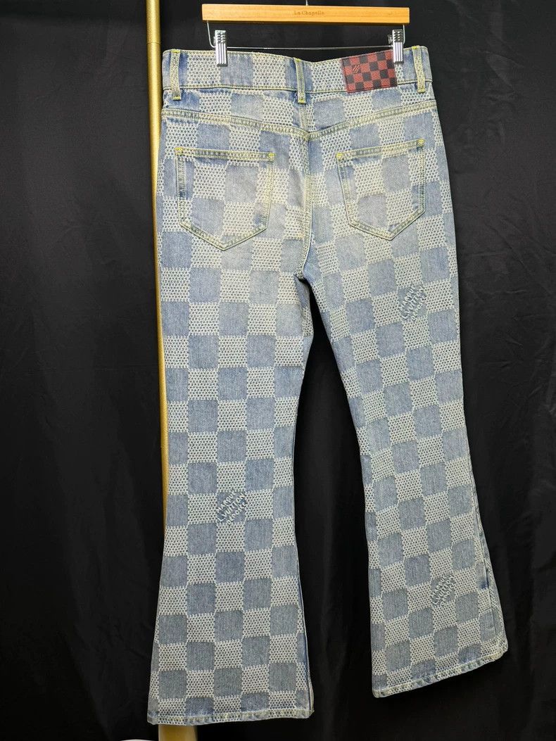 Louis Vuitton Louis Vuitton Blue Check Flared Jeans New - dmc Size US 27 - 4 Thumbnail