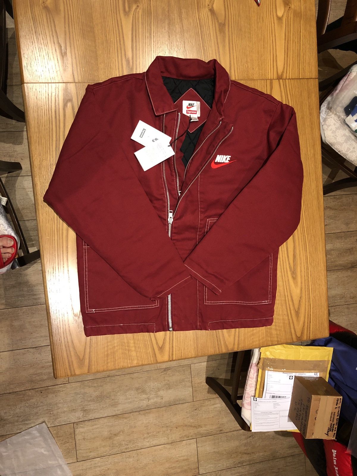 Nike × Supreme SUPREME X NIKE DOUBLE ZIP QUILTED WORK JACKET SIZE 