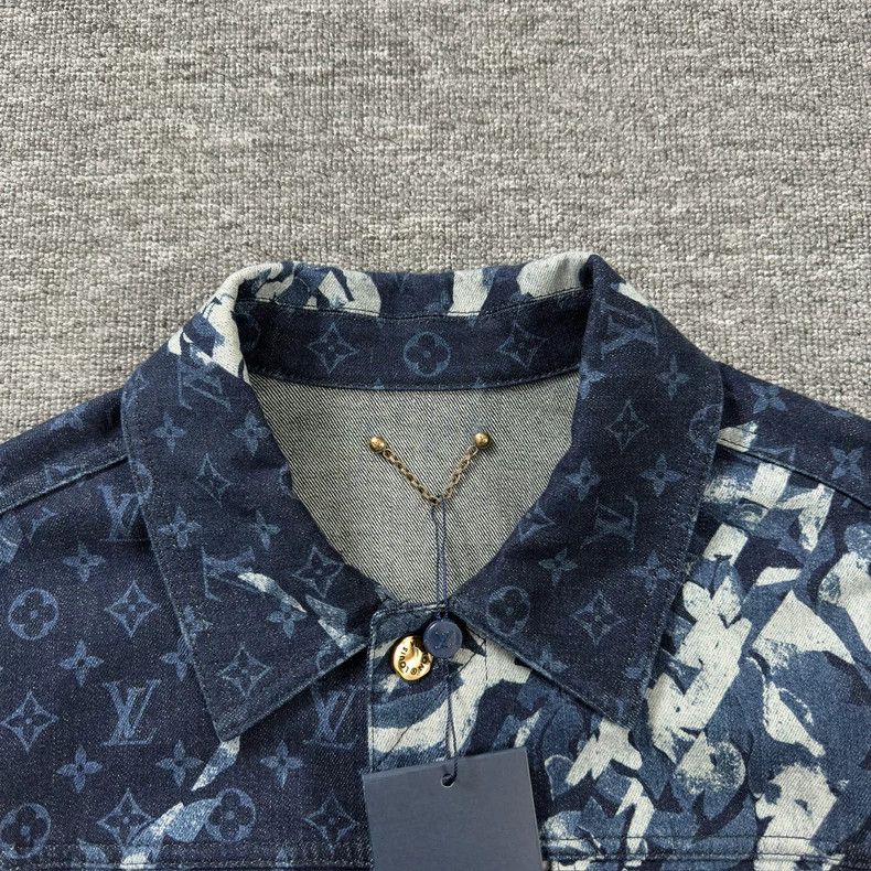 Louis Vuitton Blue Patterned Denim Jacket - dmc Size US L / EU 52-54 / 3 - 2 Thumbnail