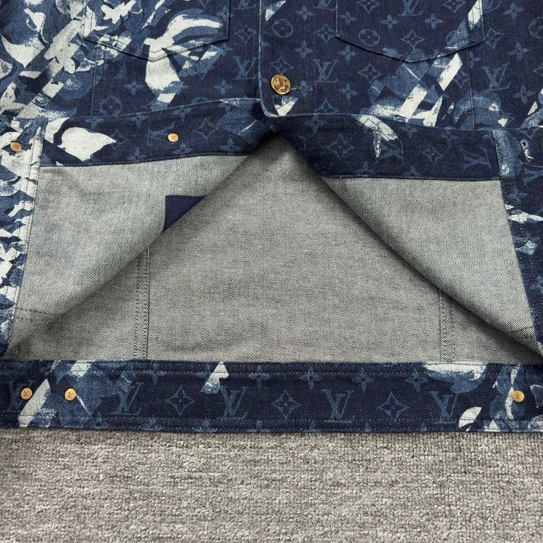 Louis Vuitton Blue Patterned Denim Jacket - dmc Size US L / EU 52-54 / 3 - 3 Thumbnail