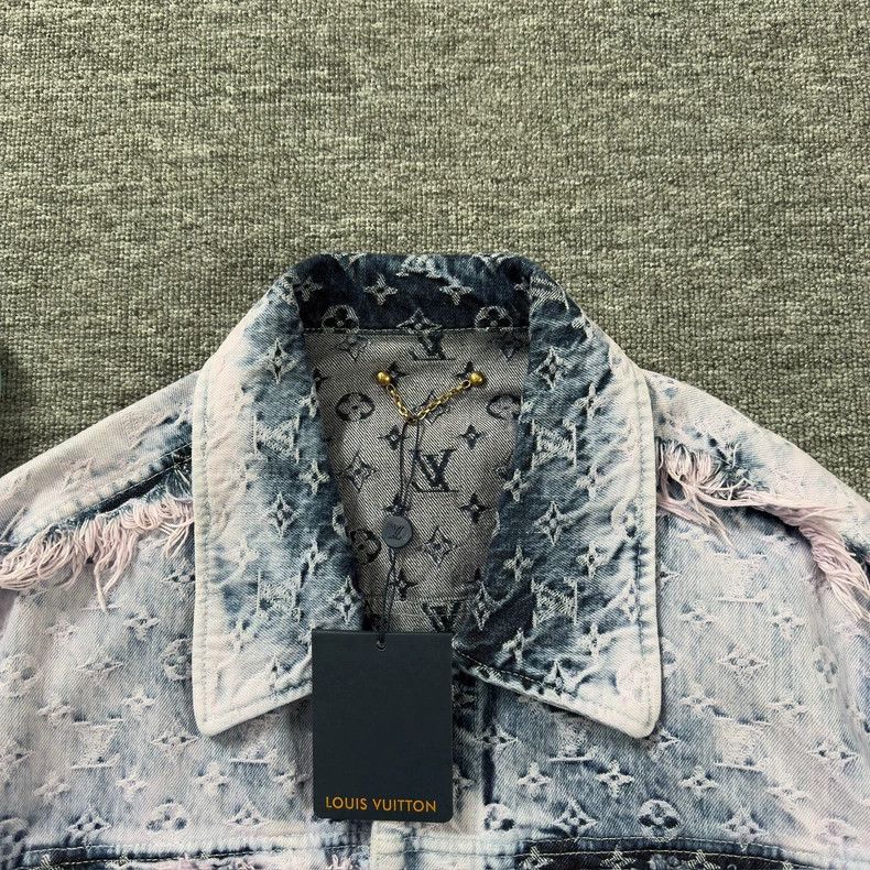 Louis Vuitton Vintage Distressed Light Purple Denim Jacket - dmc Size US L / EU 52-54 / 3 - 2 Thumbnail