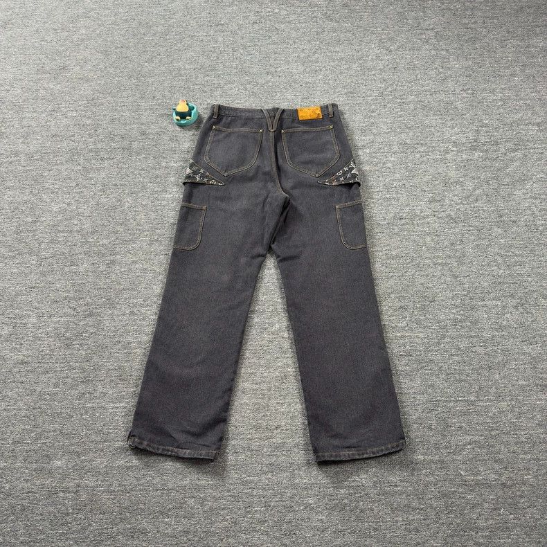 Louis Vuitton Black Irregular Printed Denim Pants - dmc Size US 34 / EU 50 - 8 Thumbnail