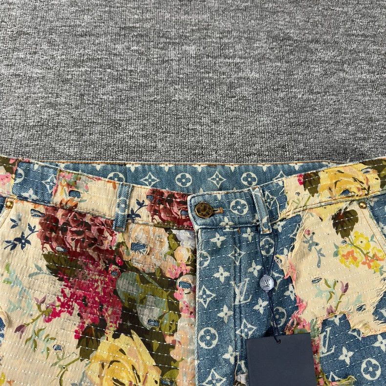 Louis Vuitton Floral Patchwork Denim Pants - dmc Size US 34 / EU 50 - 7 Thumbnail