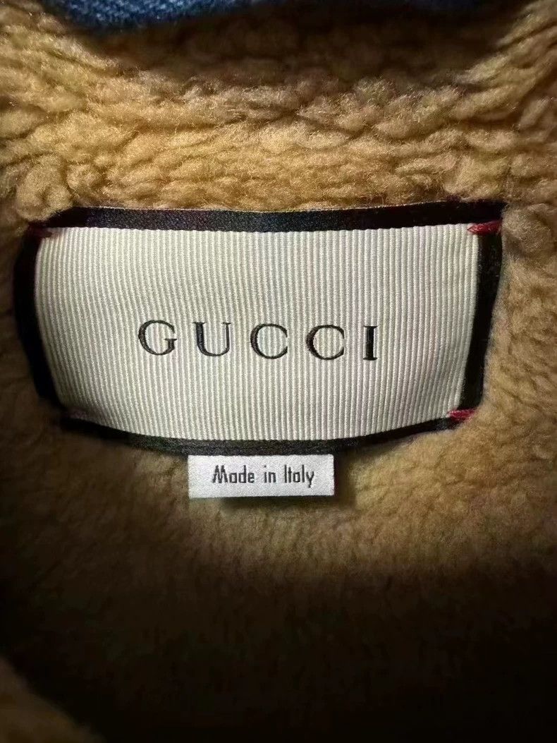 Gucci Gucci Blue Denim Jacket with Shearling Collar - dmc Size US M / EU 48-50 / 2 - 3 Thumbnail