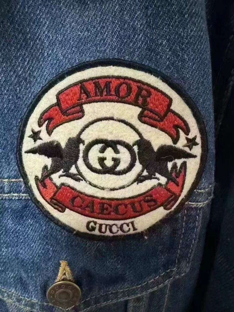 Gucci Gucci Blue Denim Jacket with Shearling Collar - dmc Size US M / EU 48-50 / 2 - 5 Thumbnail