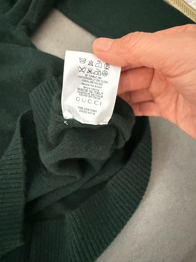 Gucci Gucci Green Cashmere V-Neck Sweater - dmc Size US S / EU 44-46 / 1 - 5 Thumbnail
