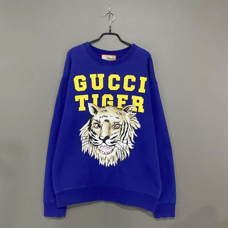 Gucci Gucci Tiger Print Sweatshirt in Blue - dmc Size US S / EU 44-46 / 1 - 2 Thumbnail