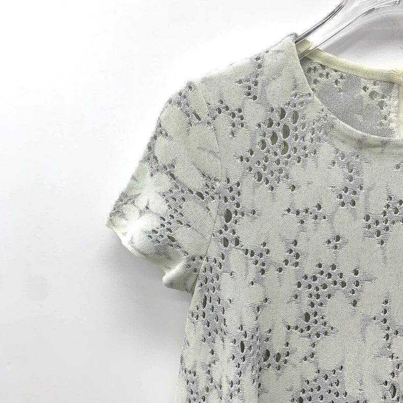Dior Christian Dior Beige Floral Short Sleeve Top - dmc Size US S / EU 44-46 / 1 - 3 Thumbnail