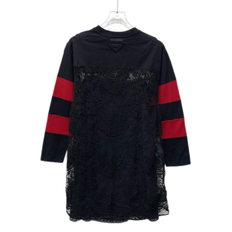 Prada Prada Color Block Lace Silk Long Sleeve Dress - dmc Size US XS / EU 42 / 0 - 2 Thumbnail