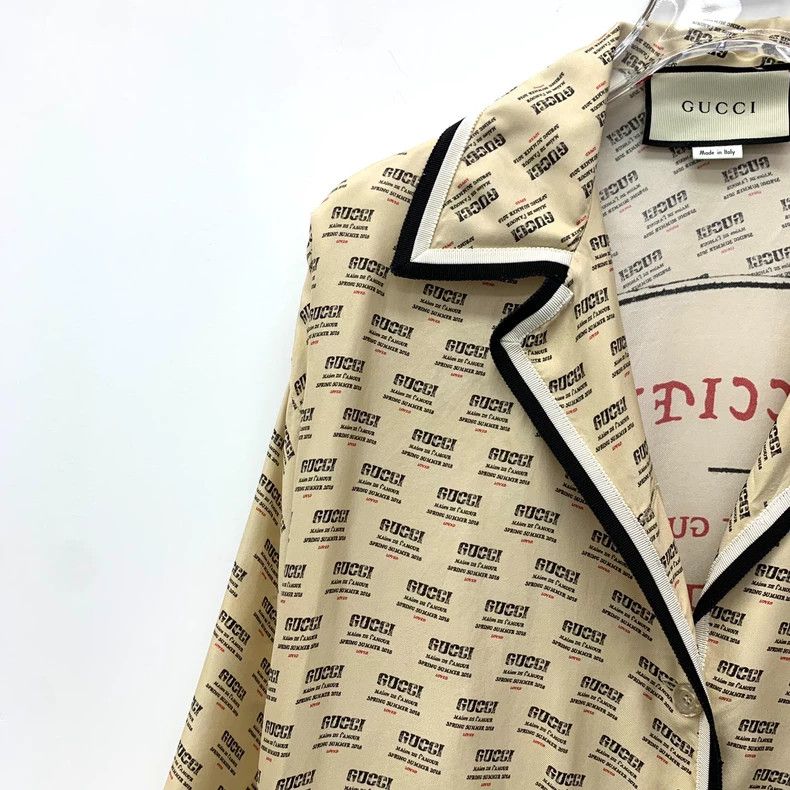 Gucci Gucci Yellow Logo Print Short Sleeve Shirt - dmc Size US M / EU 48-50 / 2 - 3 Thumbnail