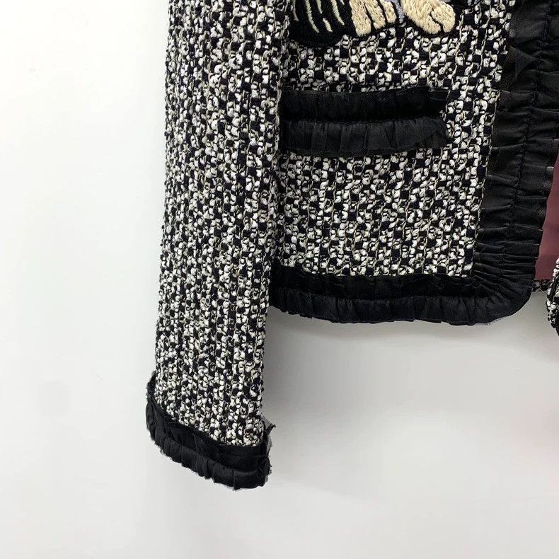 Gucci Gucci Black Dog Embroidered Tweed Jacket - dmc Size US S / EU 44-46 / 1 - 4 Thumbnail