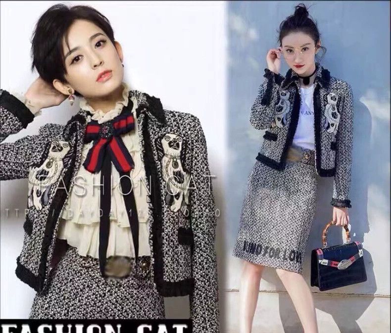 Gucci Gucci Black Dog Embroidered Tweed Jacket - dmc Size US S / EU 44-46 / 1 - 9 Thumbnail