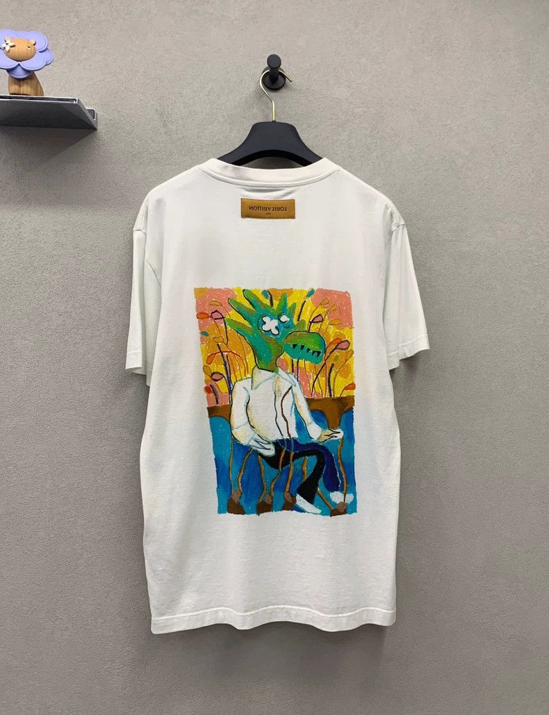 Louis Vuitton White T-Shirt with Colorful Graffiti Design - dmc Size US M / EU 48-50 / 2 - 2 Thumbnail
