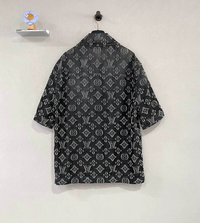 Louis Vuitton Black Printed Denim Short Sleeve Shirt - dmc Size US S / EU 44-46 / 1 - 2 Thumbnail