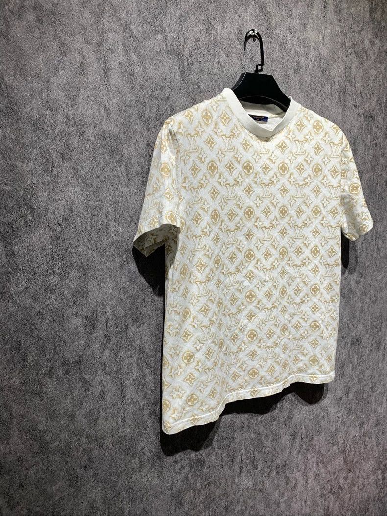 Louis Vuitton Louis Vuitton Beige Printed Short Sleeve Shirt - dmc Size US M / EU 48-50 / 2 - 3 Thumbnail