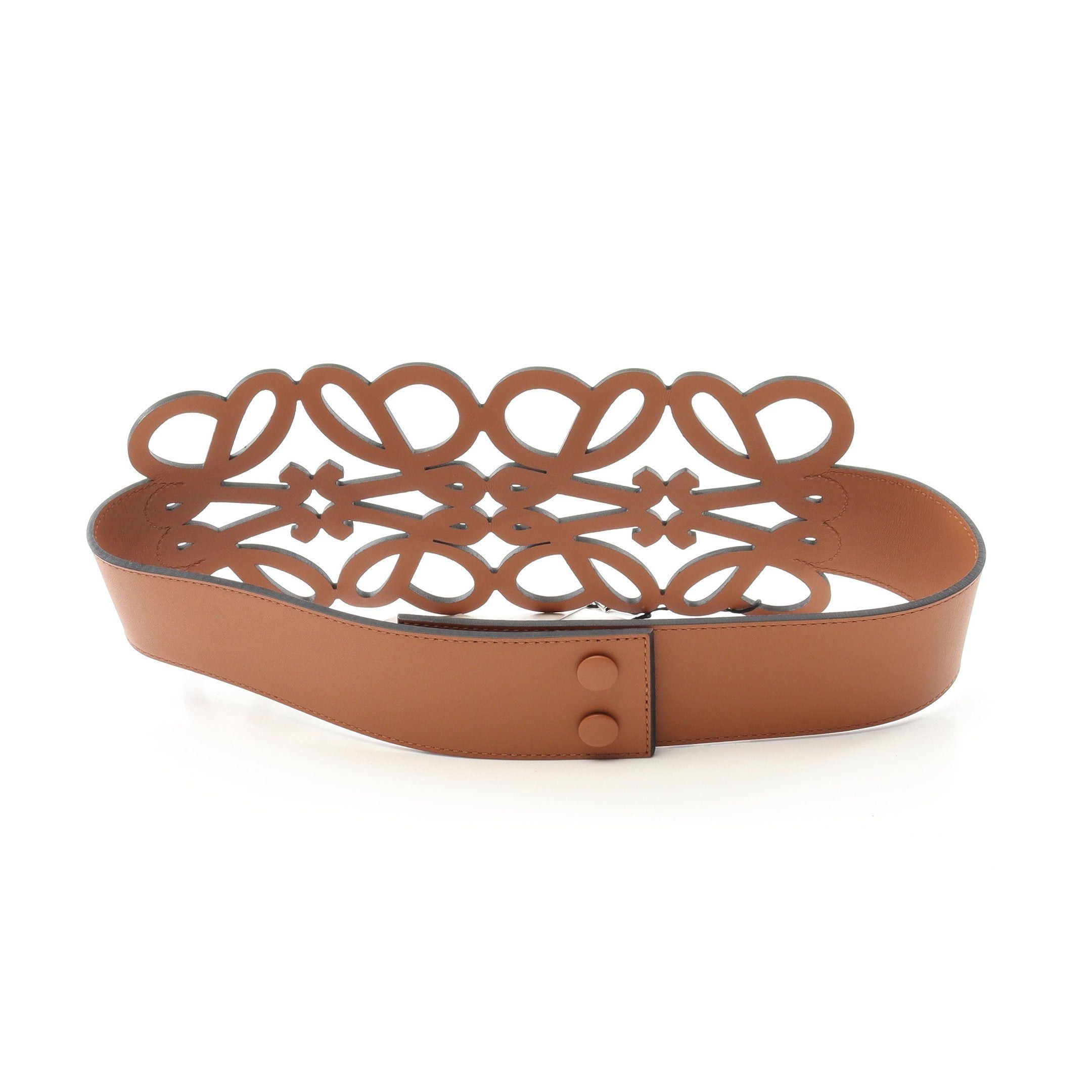 Loewe Loewe Anagram Cut Out Belt Leather Brown Size ONE SIZE - 2 Thumbnail