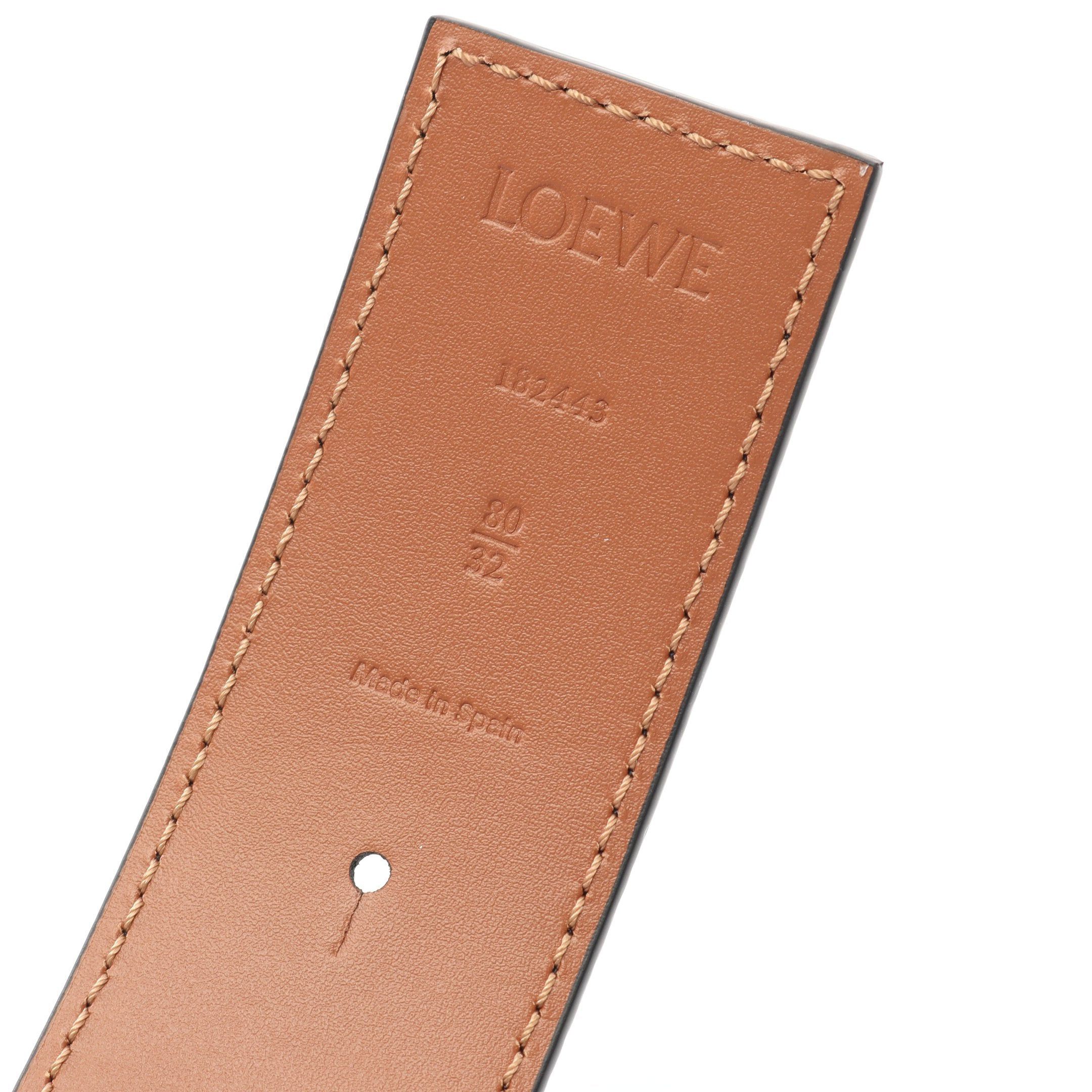 Loewe Loewe Anagram Belt Leather Black Brown Reversible Silver Hardware Size ONE SIZE - 4 Thumbnail