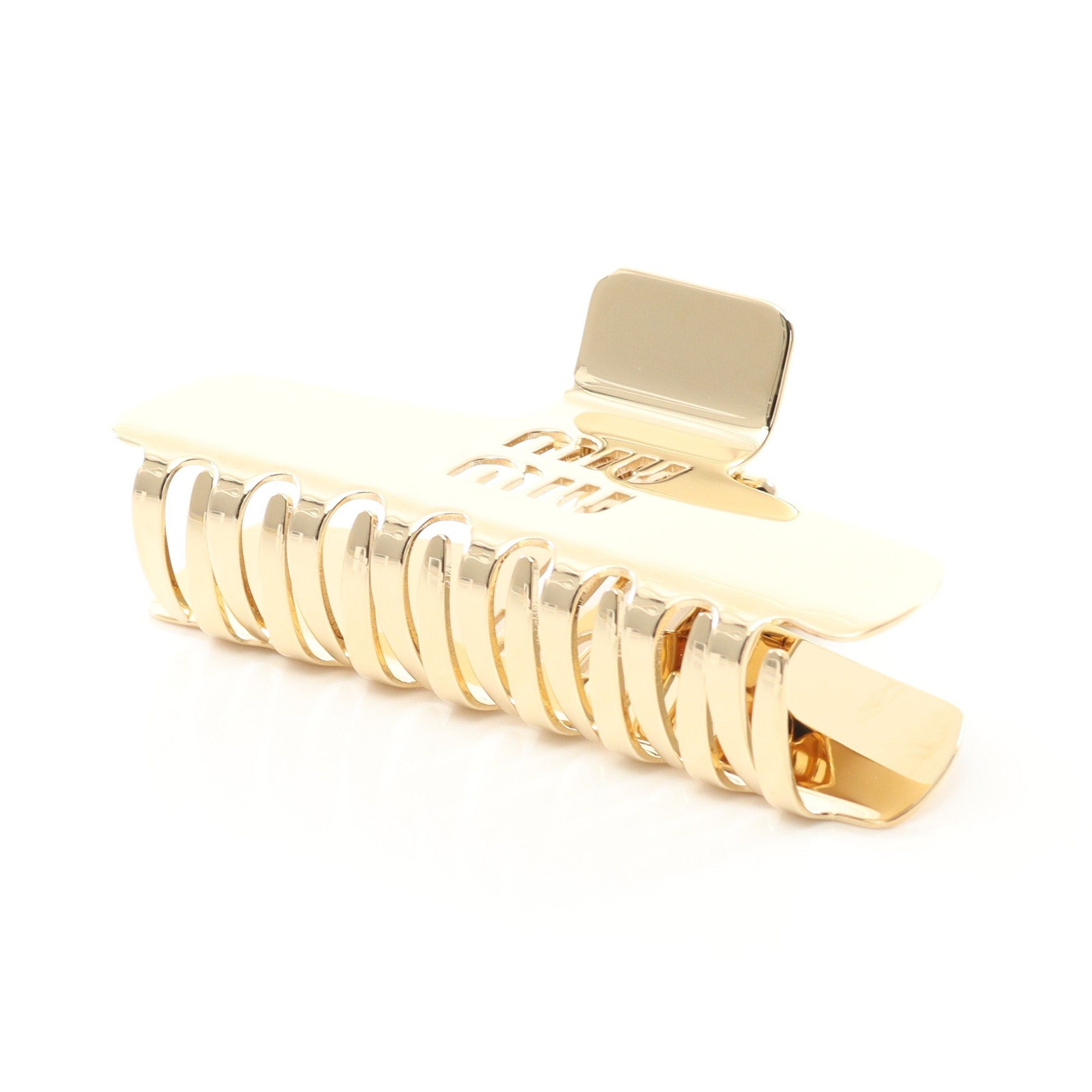 Miu Miu Miu Miu Hair Clip Gp Gold Logo | Grailed