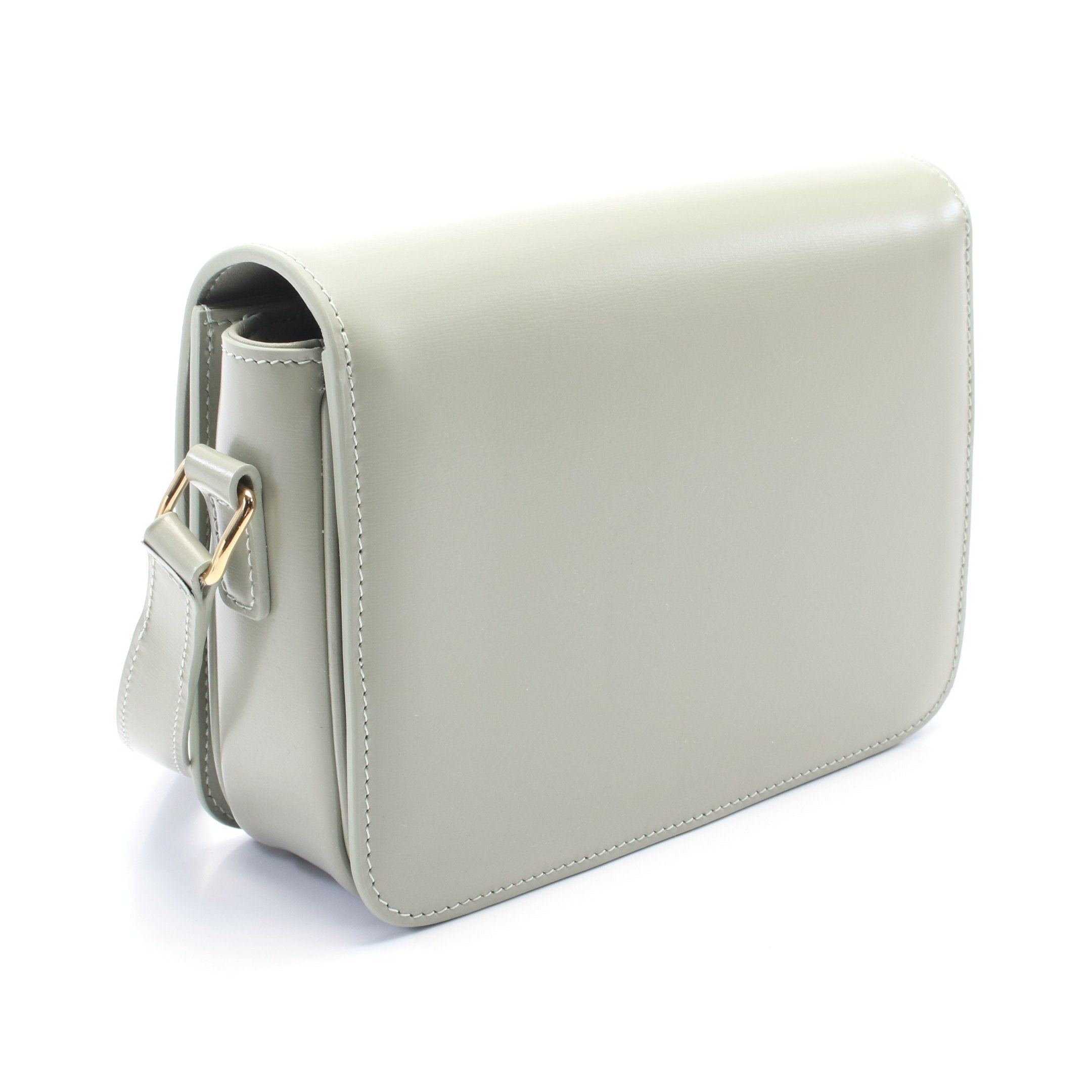 Celine Celine Teen Triomphe Bag Shoulder Leather Gray Green Size ONE SIZE - 2 Thumbnail