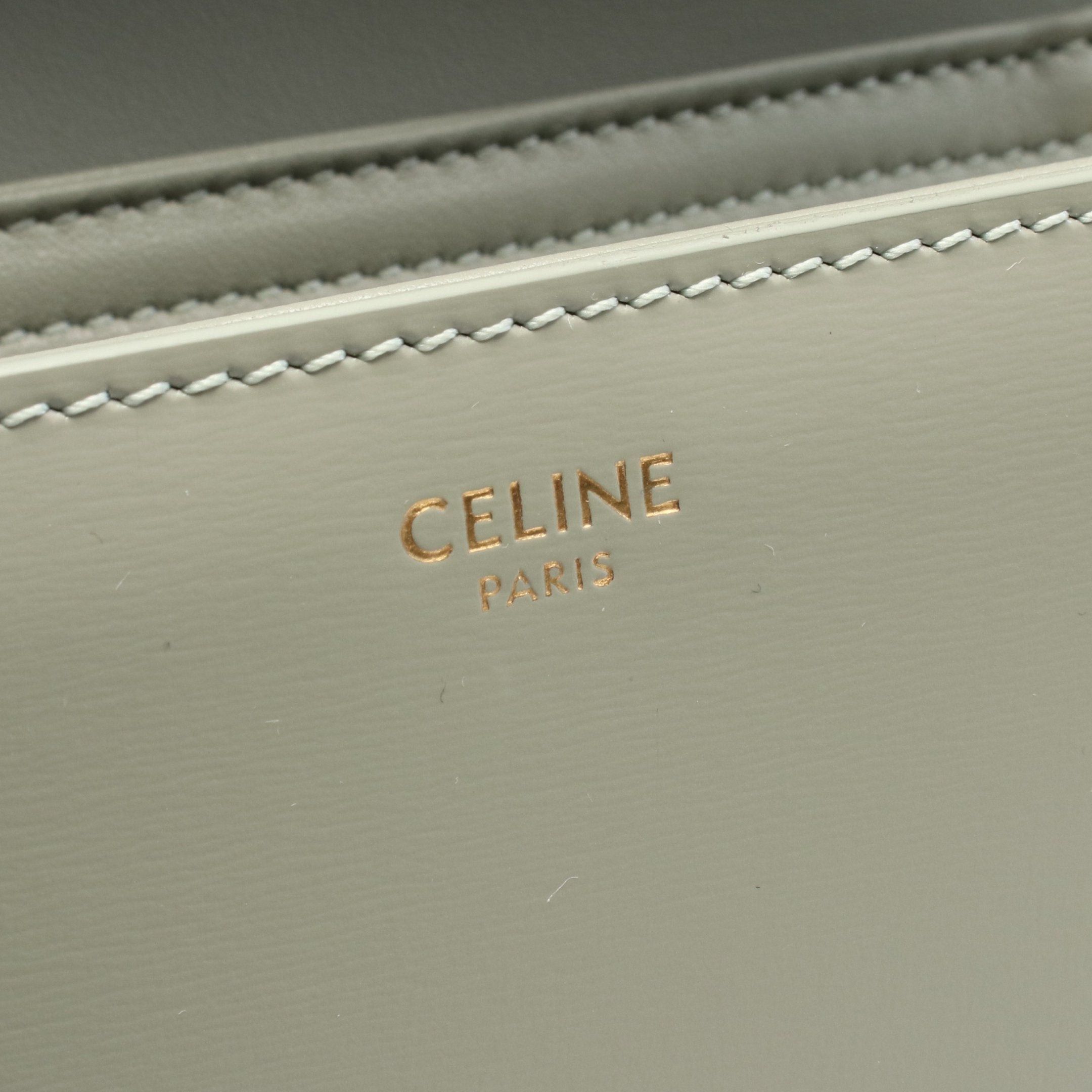 Celine Celine Teen Triomphe Bag Shoulder Leather Gray Green Size ONE SIZE - 4 Thumbnail