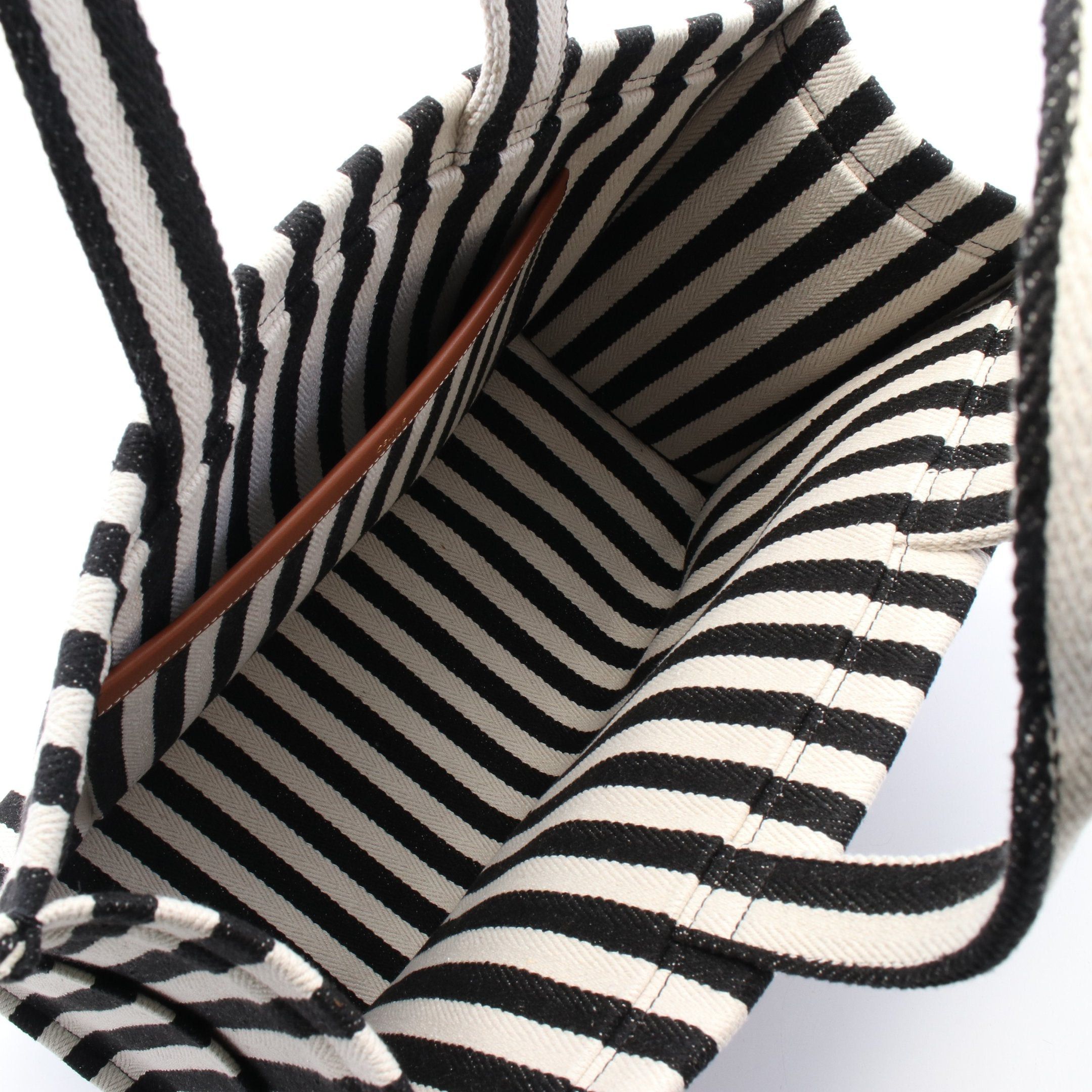 Celine Celine Large Hippopotamus Thais Shoulder Bag Tote Canvas Leather Black White Brown Size ONE SIZE - 3 Thumbnail
