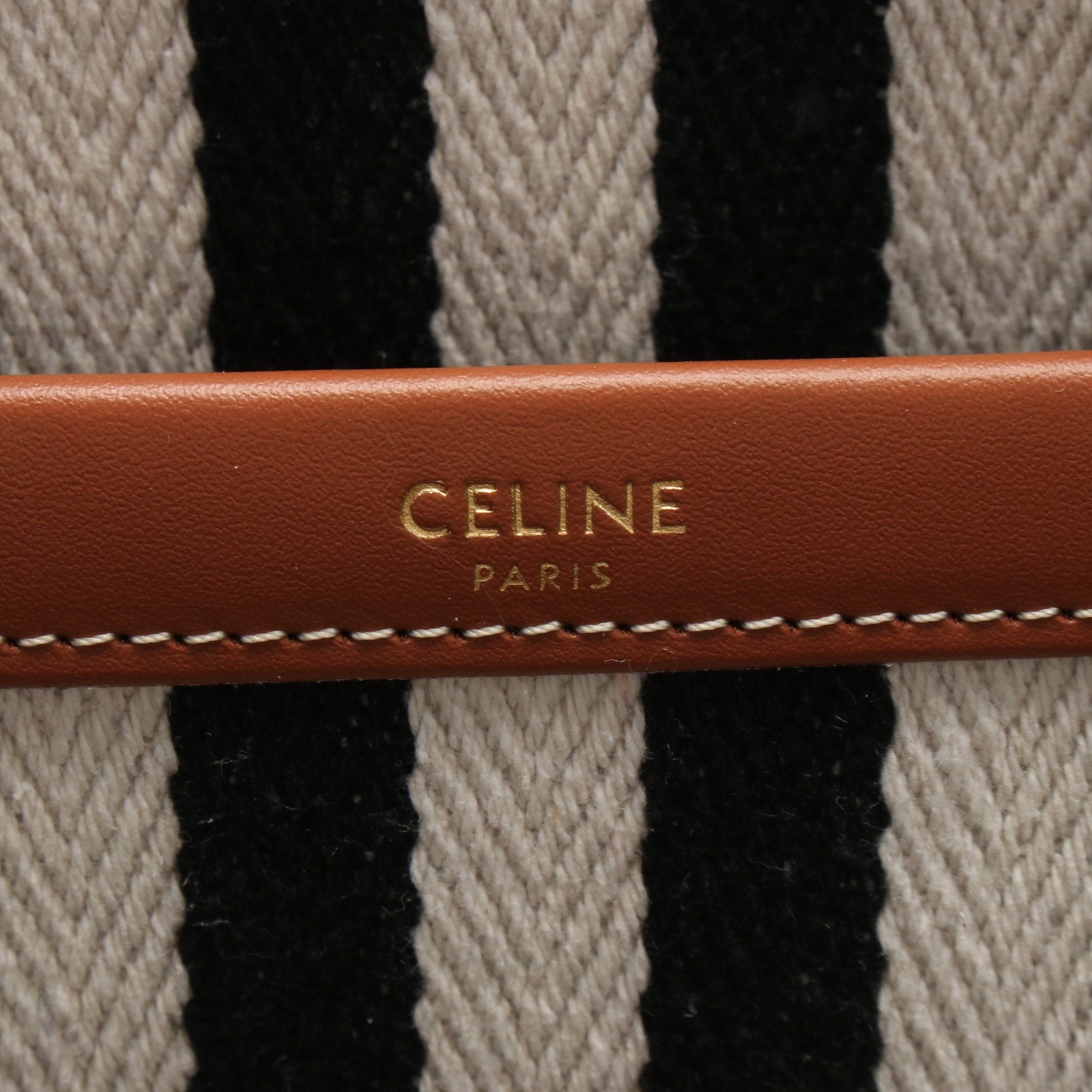Celine Celine Large Hippopotamus Thais Shoulder Bag Tote Canvas Leather Black White Brown Size ONE SIZE - 4 Thumbnail