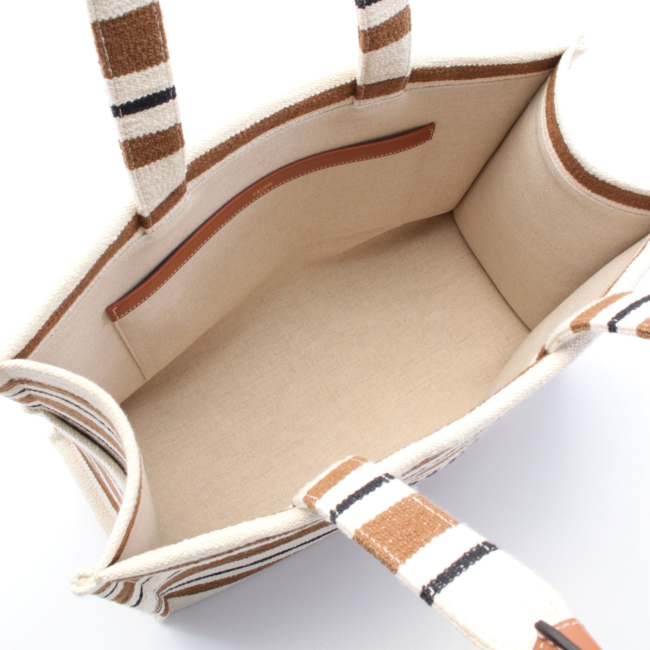 Celine Celine Large Hippopotamus Thais Shoulder Bag Tote Canvas Ivory Brown Black Size ONE SIZE - 3 Thumbnail