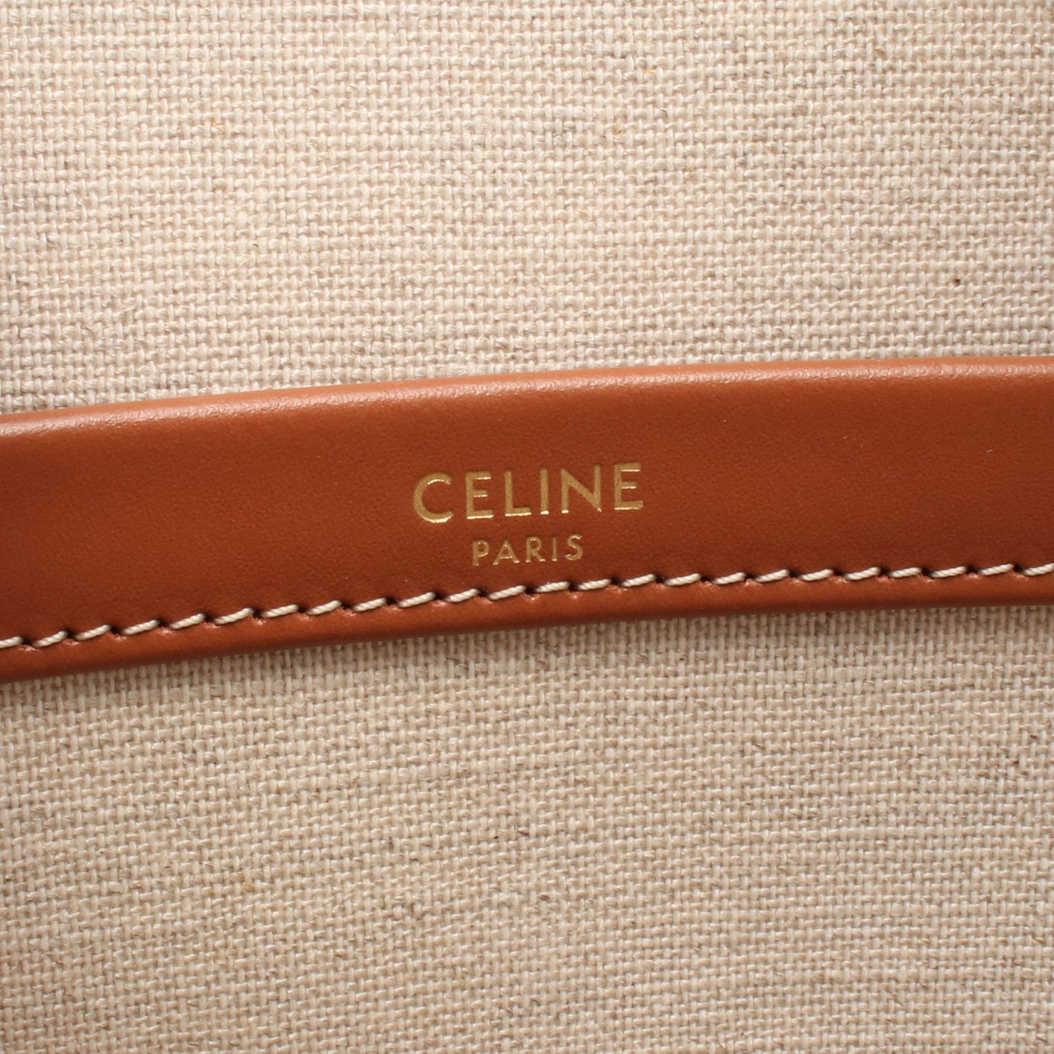 Celine Celine Large Hippopotamus Thais Shoulder Bag Tote Canvas Ivory Brown Black Size ONE SIZE - 4 Thumbnail